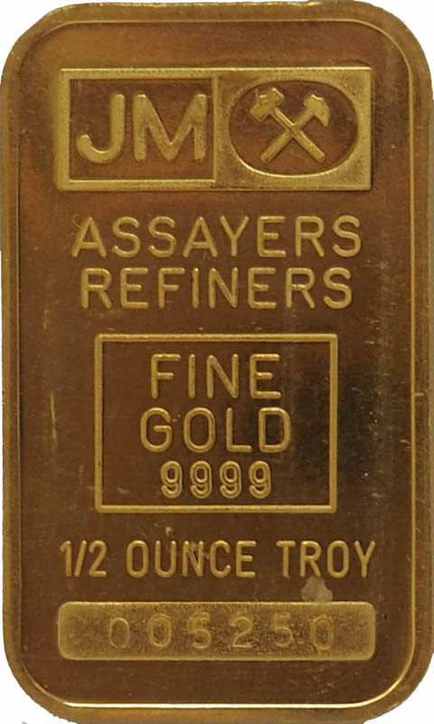 1/2 Oz Gold Bar Johnson Matthey